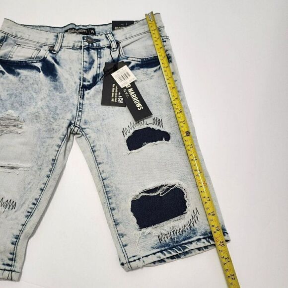 Road Narrows Boys - Size 14 - Light Wash Denim Distressed Jean Shorts - Picture 6 of 10